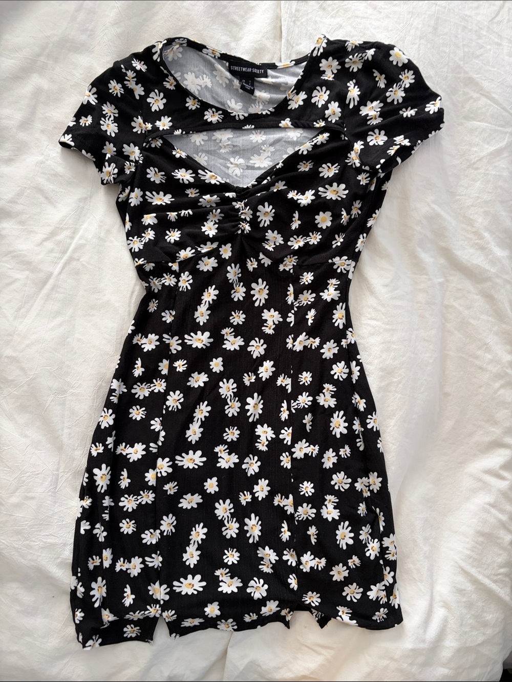 Streetwear Society Black Daisy Cutout Mini Dress